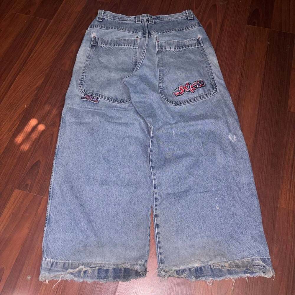 Vintage 90s JNCO Take Wide Leg Baggy Denim Jeans 36x32
